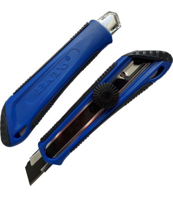 BATO Kniv bræk-af 18mm med super skruelås og med de nye sorte ultraskarpe blade 18mm
