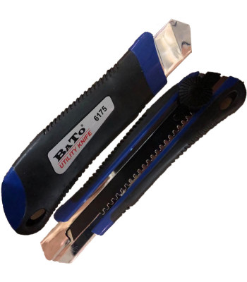 BATO Kniv bræk-af 25 mm med skruelås og med de nye sorte ultra skarpe blade 25mm