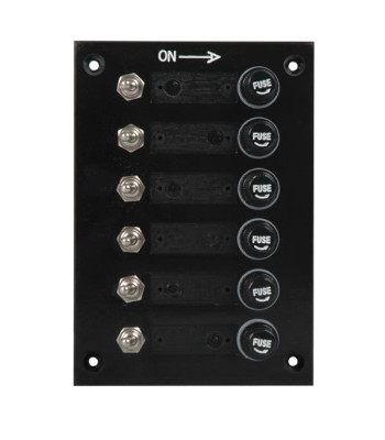 El-panel med 6 kontakter til 12V
