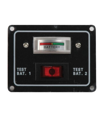 Batteritest panel med instrument og omskifter, 12/24V