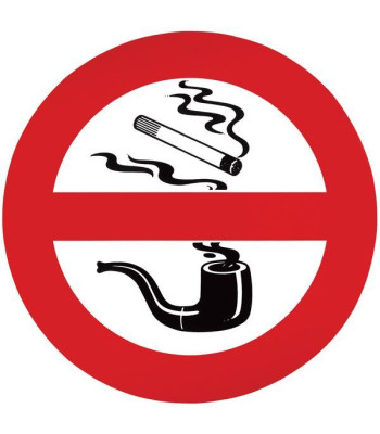 Klistermærke - rygning forbudt 135 mm