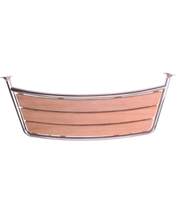 Badeplatform i rustfrit stål og teak, 100x38cm