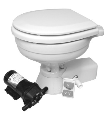 Jabsco "quiet flush" Compact el-toilet 12V saltvand