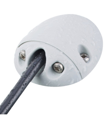 90˚ kabelgennemføring til 2-8 mm kabel, hvid nylon
