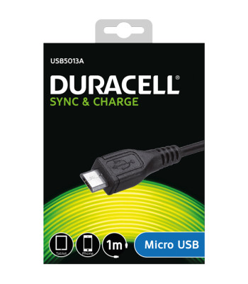 Duracell USB til Micro USB-kabel sort, 1m