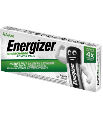 Energizer genopladelig Power Plus batteri AAA 700mAh, 10stk