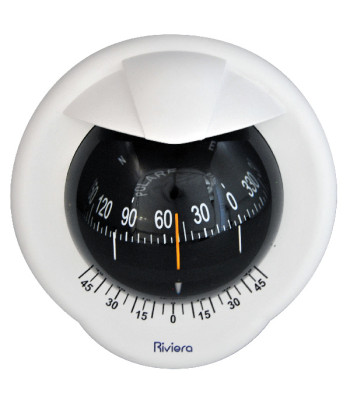 Riviera skotmonteret kompas Polare, hvid/sort