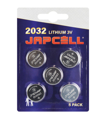 Japcell CR2032 Lithium batteri 3V, 5 stk