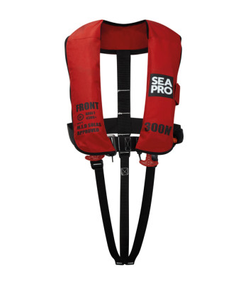 Seapro Erhvervsvest 300N m/harness, Rød