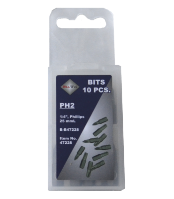 Bits 1/4" PH1 L:25 mm pk/10