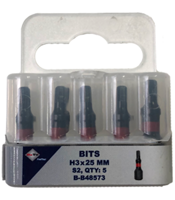 Bits S2 torsion HEX3×25 mm pk/5