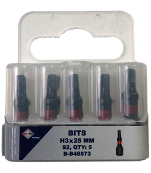 Bits S2 torsion HEX3×25 mm pk/5