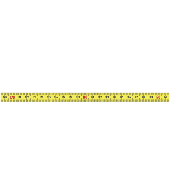 Selvklæbn. båndmål stål 2mtr×13mm V-H grad. gul