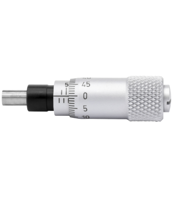 Indbygn.mikrometer 0-6,5×0,01mm, plan/omv. skala