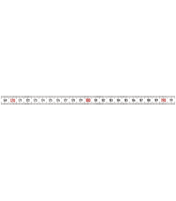 Selvklæbn. båndmål stål 0,5mtr×10mm H-V grad. hvid