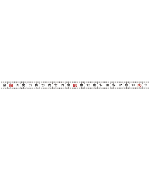 Selvklæbn. båndmål stål 0,5mtr×10mm H-V grad. hvid