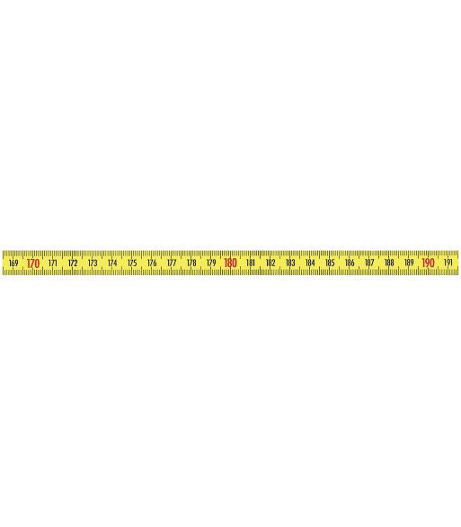 Selvklæbn. båndmål stål 5mtr×13mm V-H grad. gul