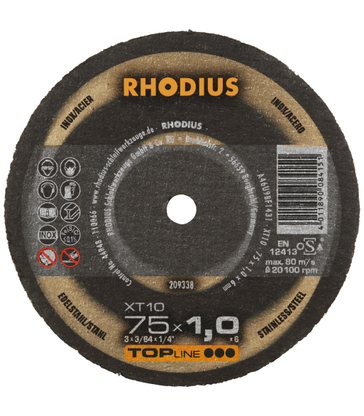 Rhodius Topline XT10 miniskæreskive 75×6×1,0mm