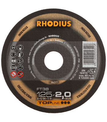 Rhodius Topline FT38 skæreskive 125×2,0mm