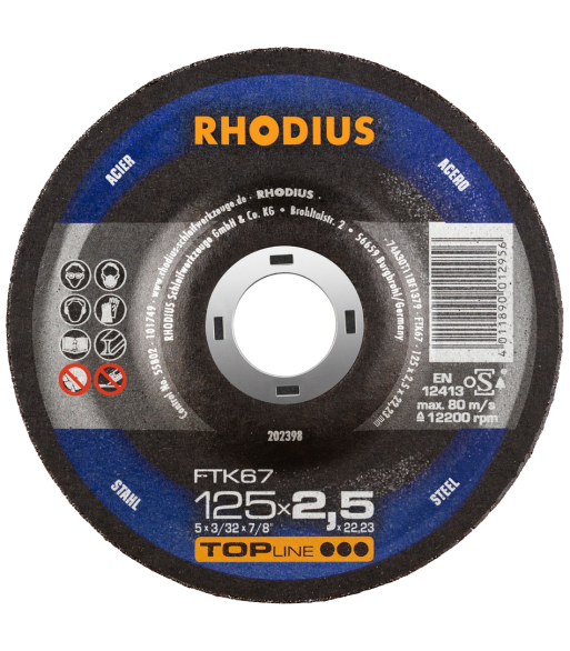 Rhodius Topline FTK67 skæreskive 125×2,5mm