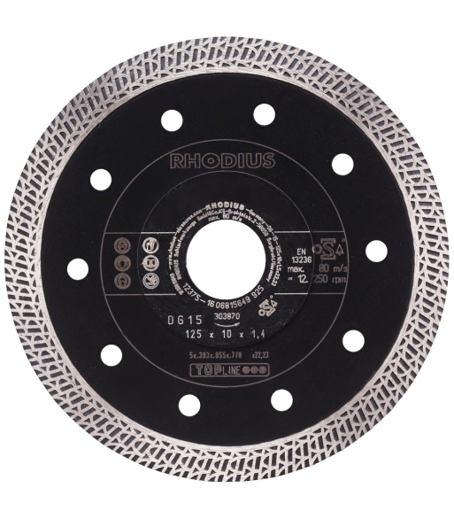 Rhodius Topline DG15 diamantskæreskive 125×1,4mm