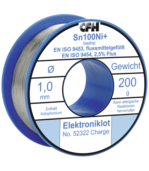 Loddetin CFH EL322 Sn100Ni+ blyfri ø1,0mm 200g