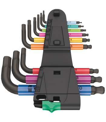 Stiftnøglesæt 950/9 multicolour 1,5-10.0mm 9 stk