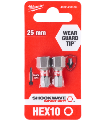 Slagbits Shockwave Impact Duty HEX10×25mm pk/2