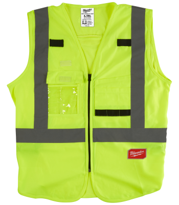 Sikkerhedsvest m/10 lommer hi-vis gul S/M