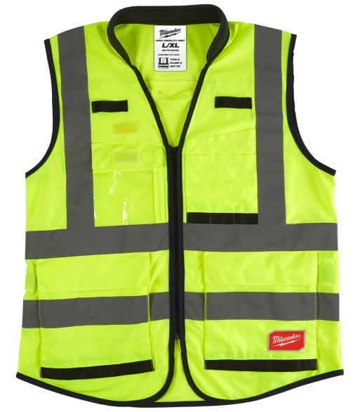 Sikkerhedsvest Premium m/15 lommer hi-vis gul S/M