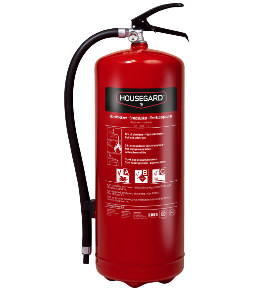 Housegard pulverslukker 12kg PE12HR-A, 55A-233B-C