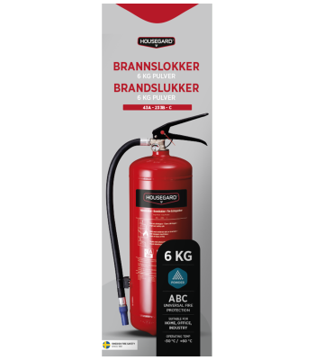 Housegard pulverslukker 6kg PE6HR-C, 43A-233B-C