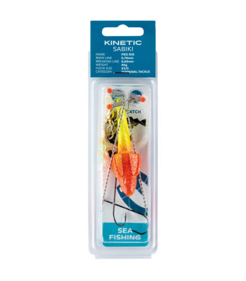 Kinetic Sabiki Pro fladfisk gul/rød, 40g