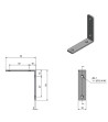 Roca vinkelbeslag 70x70x18mm skrue 4,1mm RF304