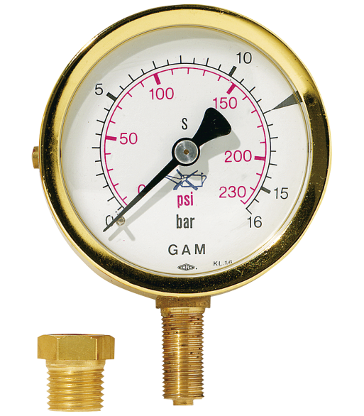 Arbejdsmanometer R21 andre gasser, 0-16 bar