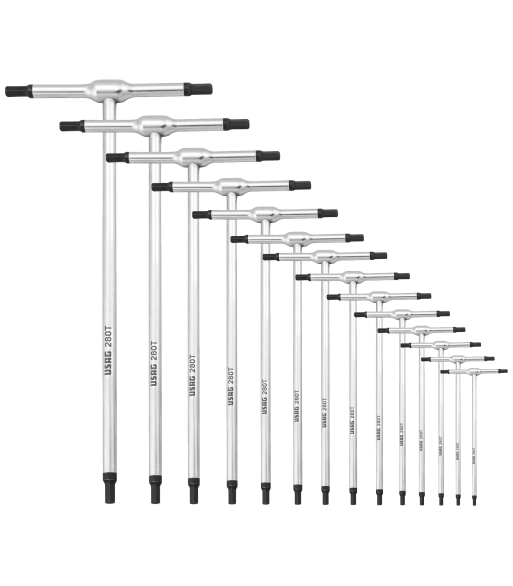 USAG 280T stiftnøgle med T-greb, sæt 2-14mm 14stk