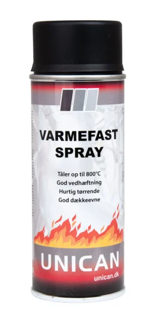 Unican varmefast maling matsort 400ml spray